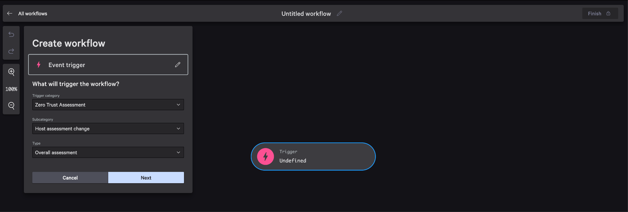 Configure event trigger