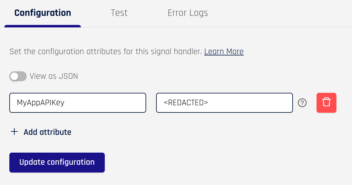 Updated configuration form