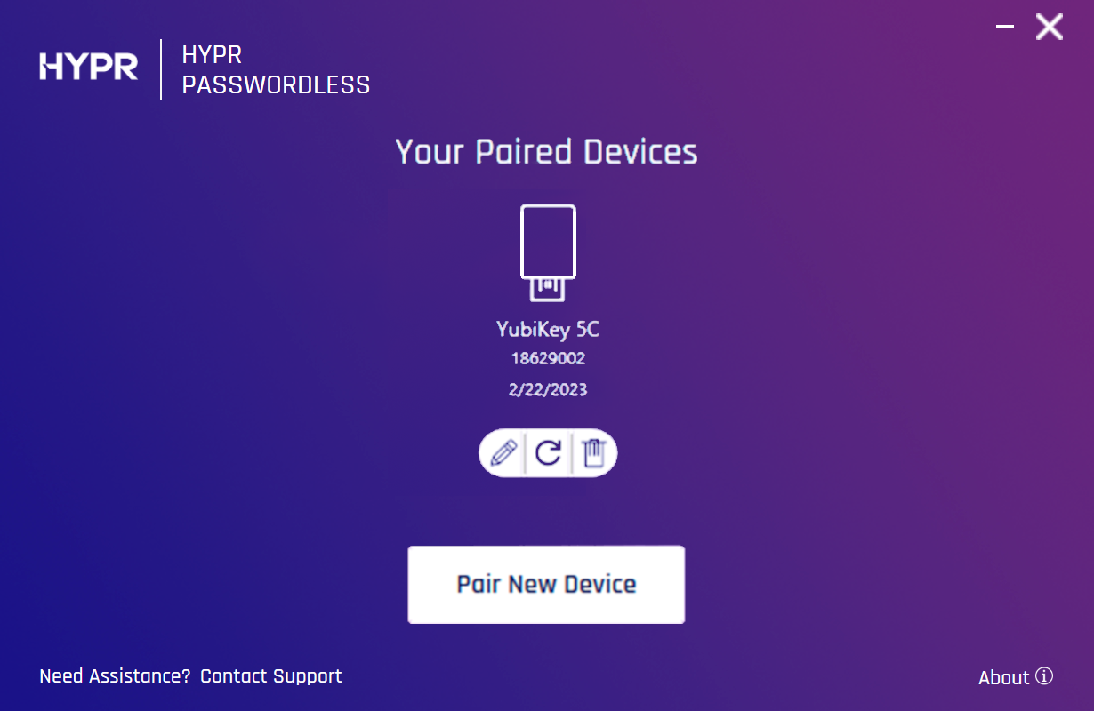 Paired device list
