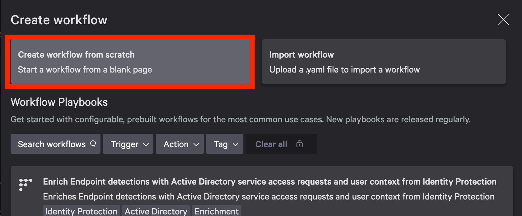 Create workflow