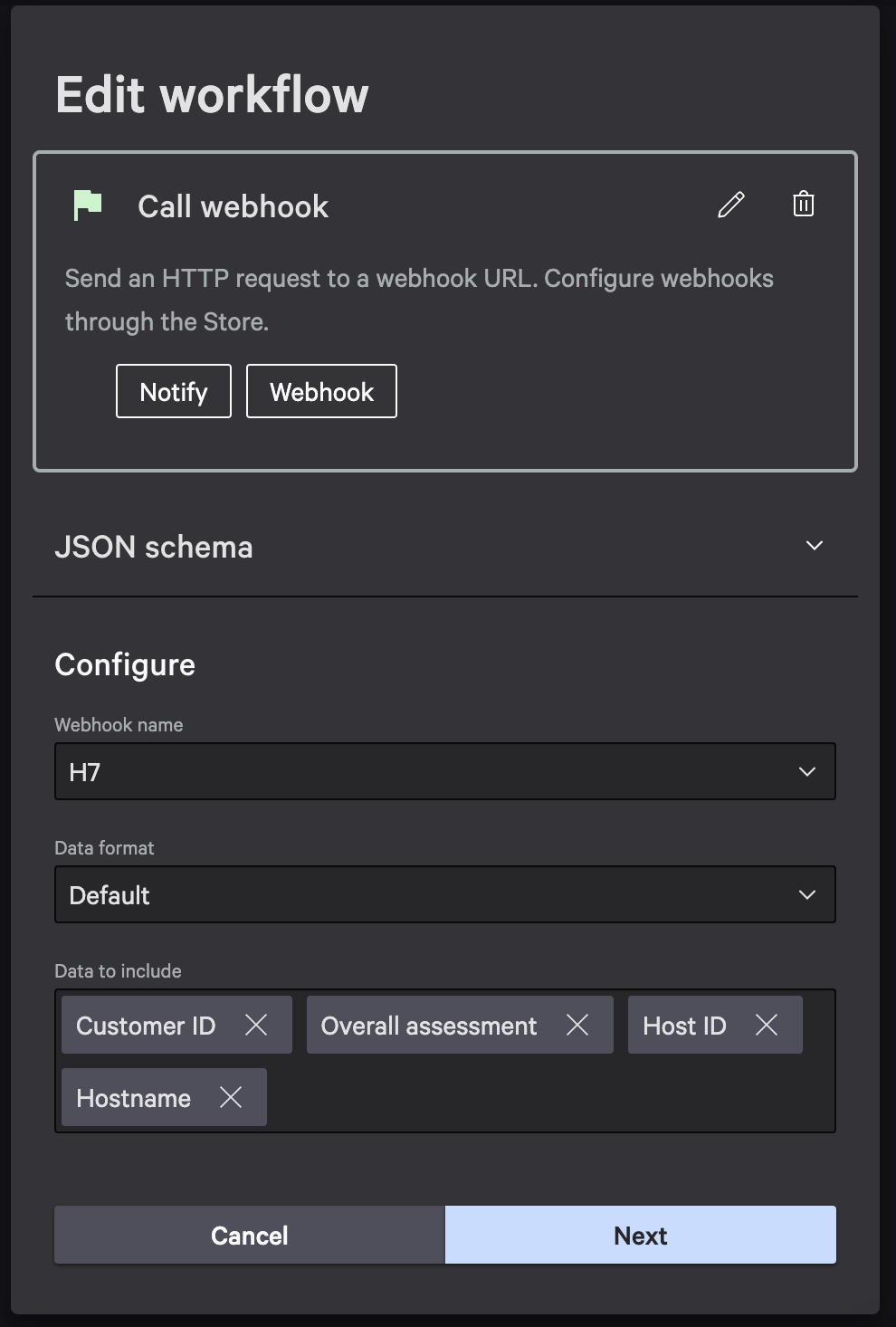 Select payload attributes