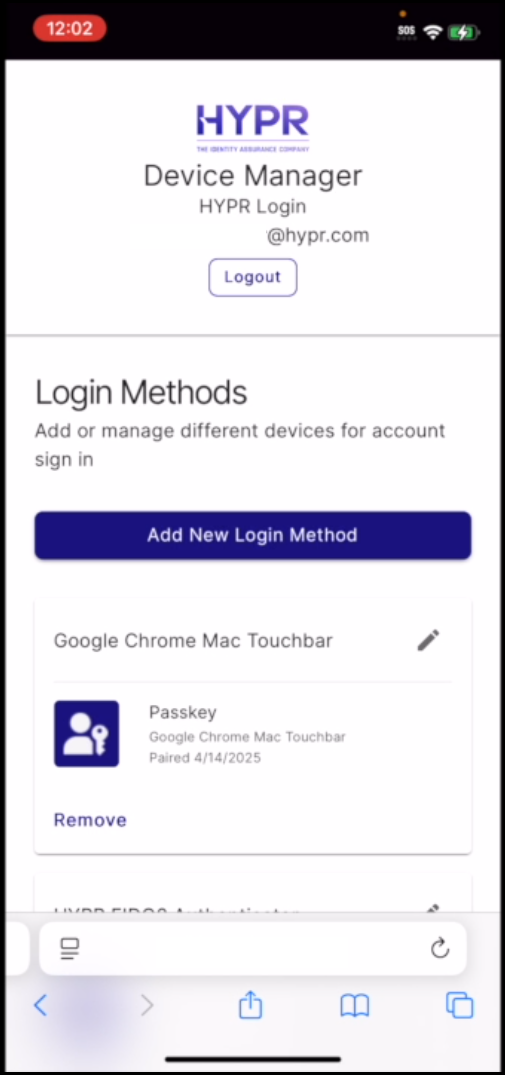 HYPR Device Manager